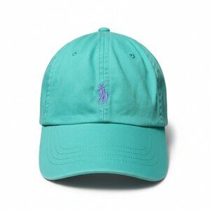 NWT Polo Ralph Lauren Classic‎ Cotton Stretch Chino Hat Aqua Pony Adjustable